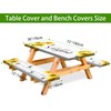 Sunflower Picnic Table Cover with Bench Covers Camping Essentials Wooden