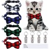 ADXCO 4 Pack Plaid Cat Collars with Bow Tie, Quick