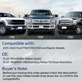 Pack of 4, Box Link Tie Down Anchors & Bed Load Hook Reinforcement Panel Compatible for F150 F250 F350, Replaces for FL3Z-9928408-AB FL3Z-99000A64-B