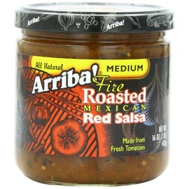 Arriba! Fire Roasted Mexican Medium Red Salsa, 16 Ounce Jars (Pack of 4)