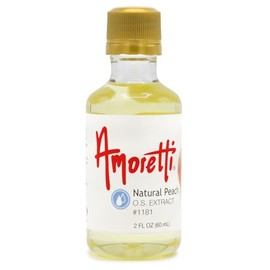 Amoretti - Natural Peach Extract Oil Soluble 2 oz - Highly Concentrated & Perfect For Pastry or Savory applications, Preservative Free, Vegan, Kosher Pareve, TTB Approved, Non-GMO