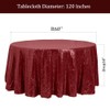 HMQIANG Burgundy Sequin Tablecloth 120" Round Sparkly Burgundy Drape Table