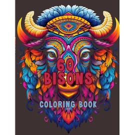 Bison coloring book. 60 pages with bison illustrations. A coloring book for children, teenagers, and adults