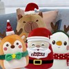 9.8" Christmas Capybara Dolls Plush Toy,25cm Cute Xmas Plush Pillow