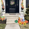 hogardeck Easter Decorations Outdoor, Metal Bunny Carrot Cart Decorative Garden