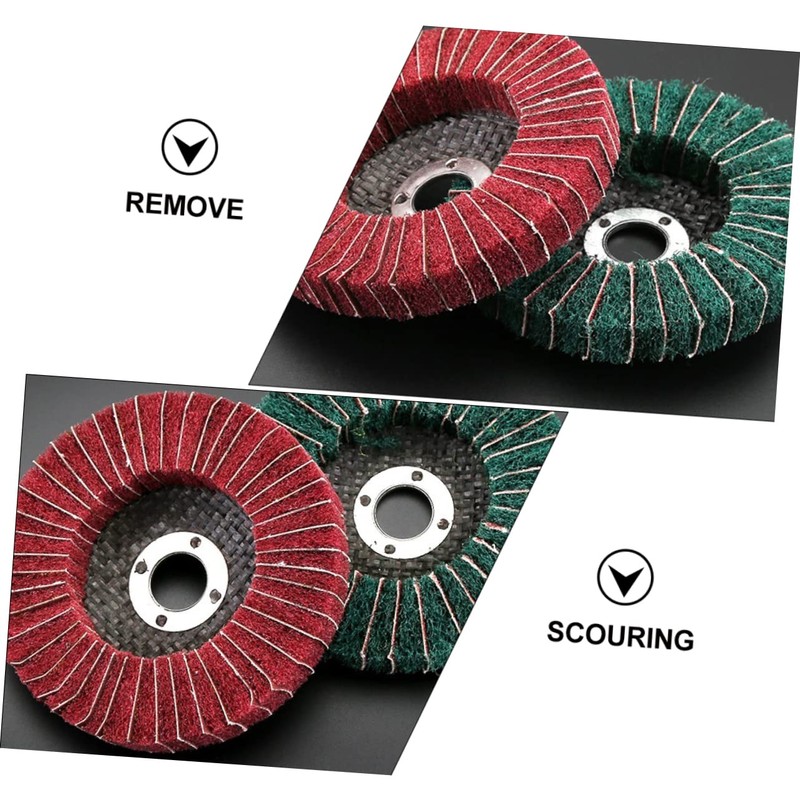 TEHAUX 5pcs Angle Sanding Wheel Cleaning Impeller Clip Green Scouring