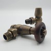 Greened House Oxford Traditional Antique Brass Angled Thermostatic Radiator Valve