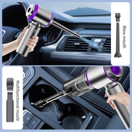 20000PA Portable Handheld Cordless Vacuum Cleaner & Air Duster, High Power with Brushless Motor, 3-Speed Modes, 6000mAh Battery , Washable HEPA filter for Car, Home, Office & Camping (6653P-PURPLE)