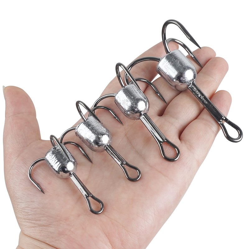 Snagging Weighted Treble Hooks, 5pcs Snagging Hooks Large Weighted Fishing