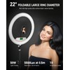 22" Foldable LED Ring Light with Super Phone Mount, Dimmable