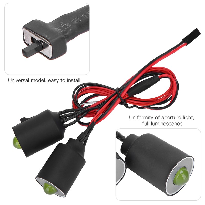 1/10 RC Universal Headlight Remote Control Car LED Light 22mm