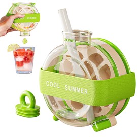 YOBEYI Cool Summer Ice Cube Bottle, 2-in-1 Ice Making and Sports Bottle, Ice Cube Tray for Home Outdoor Office Ice Making Freezer Coffee Juice Beverages(Green)