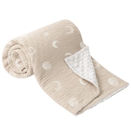 Bearmoss Baby Blanket, Cotton Baby Blankets, Newborns, Soft Crawling Blanket for Children, Muslin Sleeping Blankets for Toddlers, Girls, Boys, 70 x 100 cm (WeißerMoon)