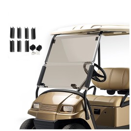 HECASA Tinted Windshield Compatible with 2000.5-Up Club Car DS Golf Cart Fold Down Windscreen Smoke