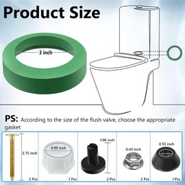 AOMUCH 3'' Toilet Flange Tank to Bowl Coupling Kit, for American Standard Champion 4 Models Toilet Parts AS738756-0070A and Most 3 Inch Flush Valve Opening Tanks