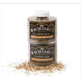 Borsari Coffee Rub Seasoning 2-Shaker Gift Set - Gourmet Rib Rub Seasoning and Dry Rub - Coffee Rub Seasoning with Cocoa - All Natural Coffee Rub for Meat (Coffee Rub 3.5 oz, Pack of 2)