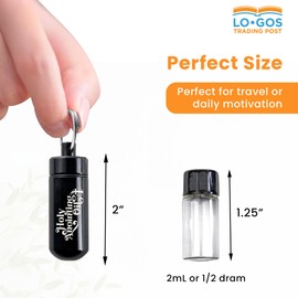 Logos Trading Post Anointing Oil Bottle Black Metal Keychain