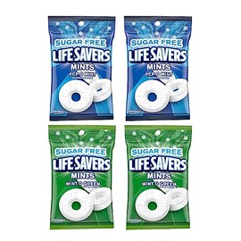 Lifesaver Sugar Free Mint Variety 4 Pack – 2 each of Pep-O-Mint and Wint-O-Green 2.75oz Bags