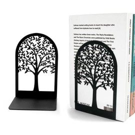 LdawyDE Bookends, Pack of 2 Bookends Metal Black Book Holder Tree Bookends for Home, School, Office, Library for Books, Movies, CDs