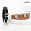 WERFORU 2 Pack Women's Skinny Belt Women's Thin Leather Belt