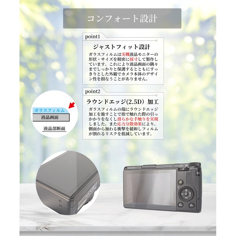 sanwatrade ガラスフィルム RICOH用 GR IV 専用 液晶 保護 硬度9H 【2枚】セット