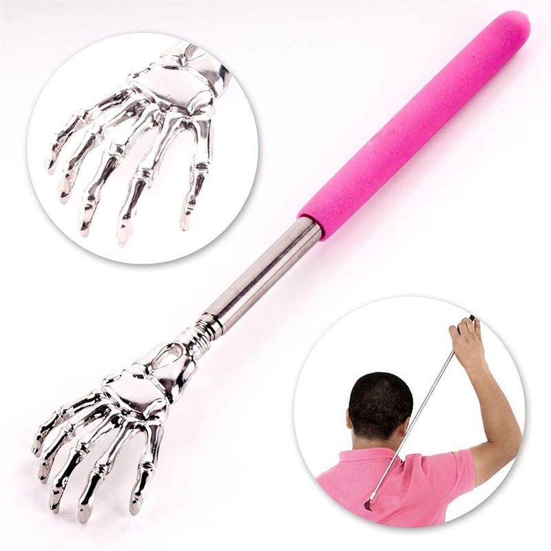 Premium Novelty Fun Extendable Back Scratcher Metal Telescopic Skeleton Massager