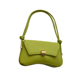 OYOANGLE Women's Flap Clutch Leather Shoulder Bag Vintage Adjustable Straps Shoulder Purse Green One-Size