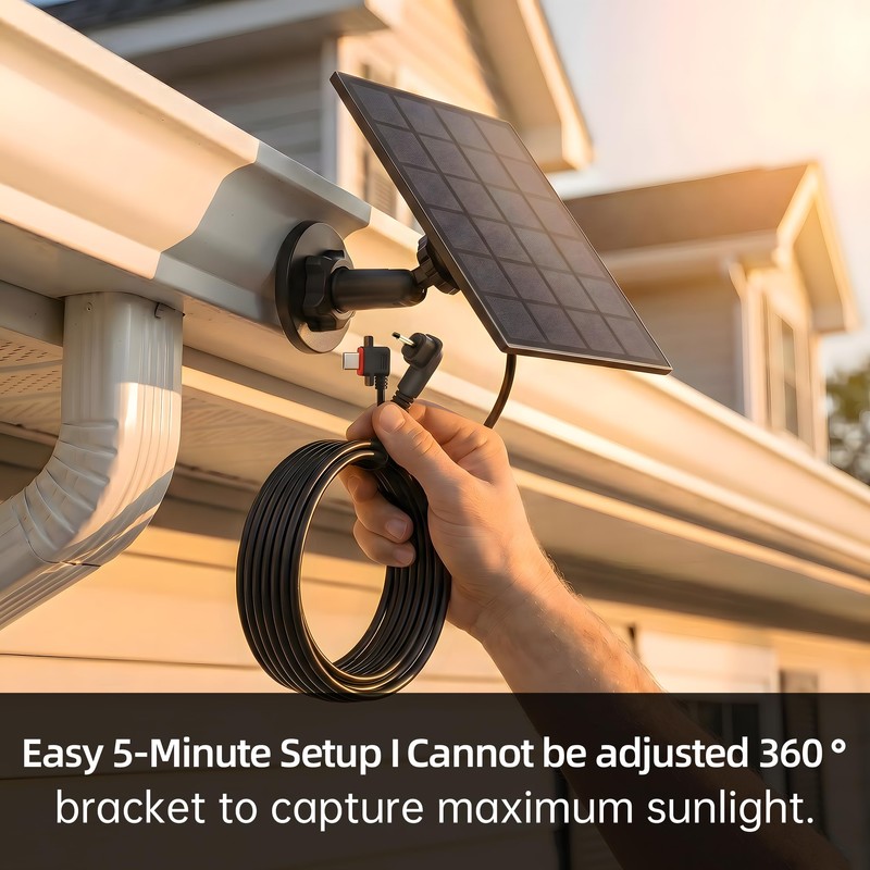 Solar Panel Charger for Blink Camera with 4000mAh Battery 24/7
