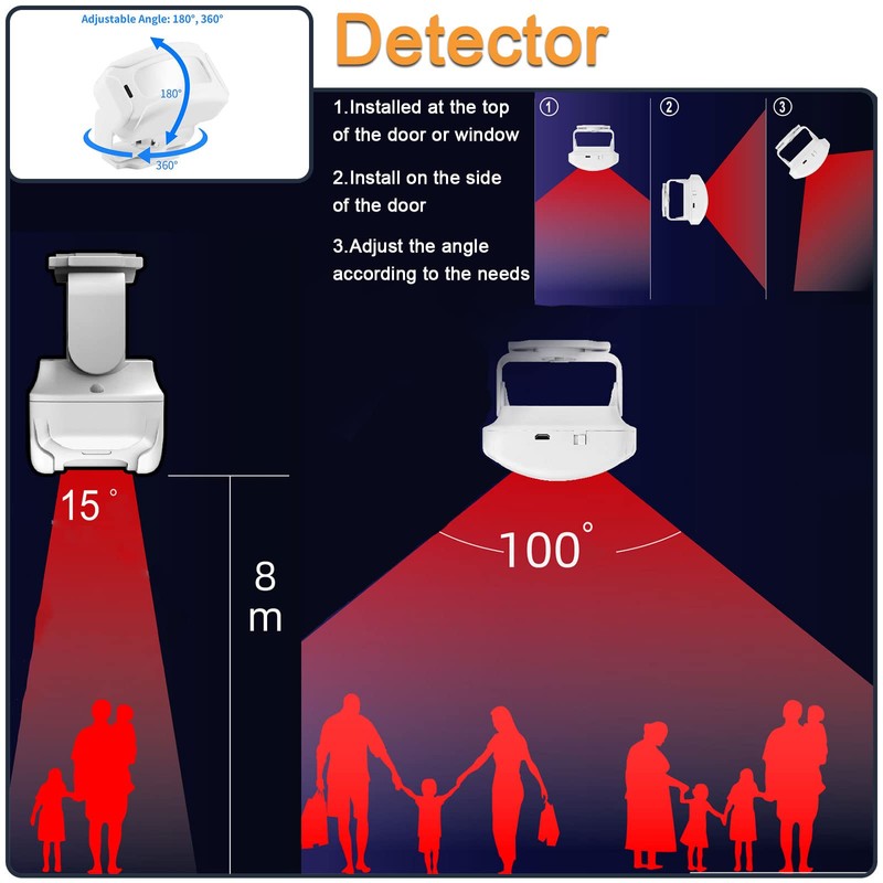 Wireless PIR Motion Sensor Detector Home Store Welcome Buzzer Security