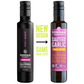 Sonoma Gourmet: Sautéed Garlic Flavored Olive Oil | 100% California Extra Virgin Olive Oil | 8.5 FL OZ (Pack of 2)