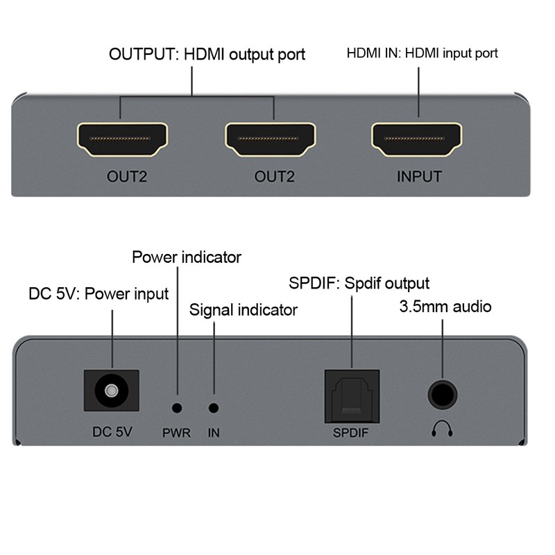 4k HDMI Audio Extractor HighDefinition with 1 Points 2 Converter