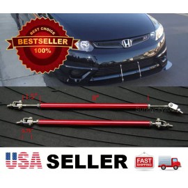 Sdeelcase Red 8" adjustable extension Rod Bumper Lip Diffuser splitter For Toyota Lexus