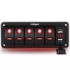Nilight 5 Gang Rocker Switch Panel Red Backlit with 4.8