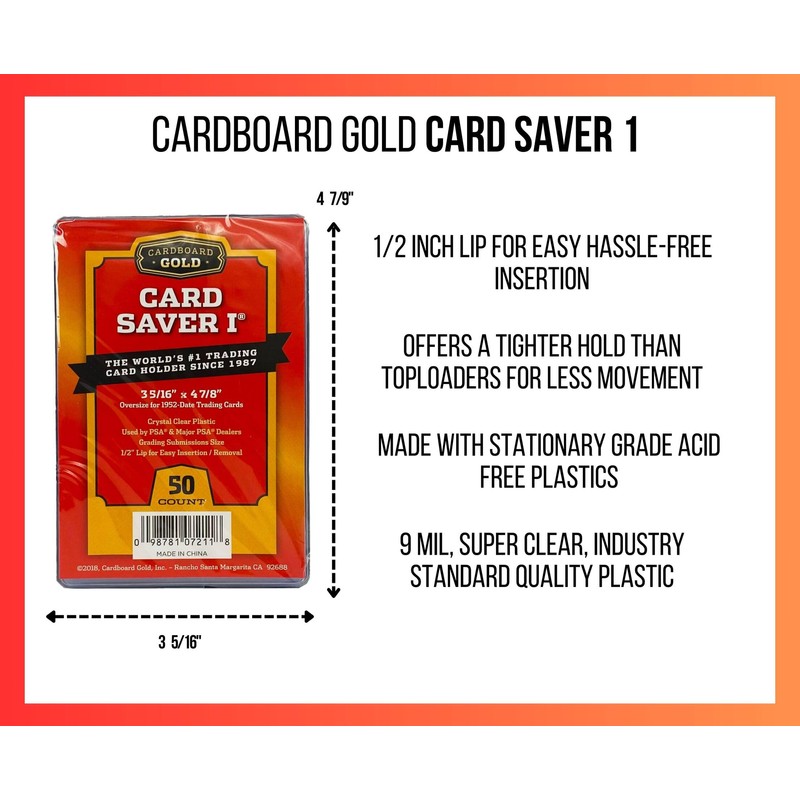 Cardboard Gold Card Saver 1 - Semi-Rigid Card Holder for