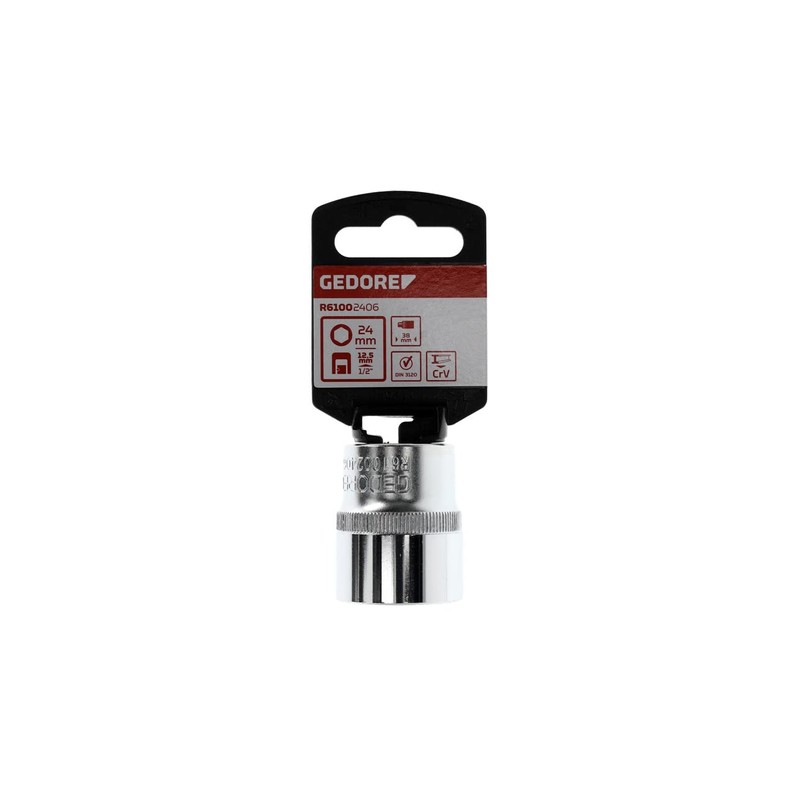 GEDORE red Socket, 1/2" 12.5 mm drive, hexagonal, 24 mm