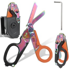 Multifunctional Folding Plier, Portable Retractable Folding Cutter with Sheath, Outdoor Multifunctional Cutting Scissors with Sharp Blade for Home, Outdoor Camping, Heavy Duty Hand Tools, Industrial Hardware - Color: Black and yellow, Specification: 1 Co