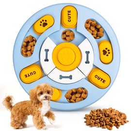 QGGTQG Puzzle Dog Toy Pet Feeding Bowl Intelligence Feeder Puzzle Educational Toy Cat Training Slow Feeder Enrichment Intelligence for Puppies and Cats (Blue)