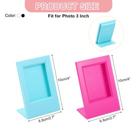 sourcing map 4 Pcs Mini Picture Frames 3.8 x 2.7 Inch Rectangle Small Picture Photo Frame Holder for Tabletop Display Photos Paintings Landscape Posters Artwork, Black/White & Red/Blue