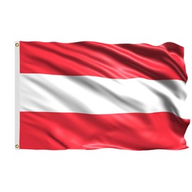 Austria Flag 6X10 FT - Vivid Color, All Weather, Double Stitched Austrian Flags，Polyester Flags with Sturdy Brass Ring. (6X10)