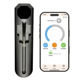 TFA Dostmann SMART BBQ 2 Termometro per carne senza fili 100m, 14.1517.01, termometro per barbecue, per arrosti, per pizza, affumicatore, forno legna, friggitrice ad aria, fino a 300 °C, nero