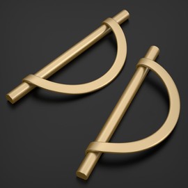 Amerdeco 6 Pack Champagne Bronze Cabinet Pulls 5 Inch(128MM) Hole Centers Kitchen Cabinet Handles Hardware Kitchen Handles for Cabinets Cupboard Handles Drawer Pulls