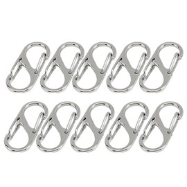 BOJIDO Carabiner, Small, S-Shape, 10-Piece Set, Carabiner Keychain, Lightweight, Stylish, Cute, Waterproof, Rust-Resistant, High Hardness, High Load Capacity, Convenient to Carry, Multi-Functional