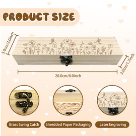 CHGCRAFT Pregnancy Test Keepsake Box Hummingbirds Wooden Pregnancy Announcement Gifts Box with Raffia Ribbon and Lock Announcement Gifts for Dad Husband, 8x2x1.2inch