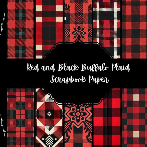 Red and Black Buffalo Plaid Scrapbook Paper, Check Junk Journal