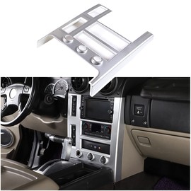 Fgtagtal Center Console Panel Trim Cover Compatible with Hummer H2 2003-2007, ABS Central Control Navigation Panel Frame Air Conditioning Switch Panel Trim Cover Accessories (Silver)
