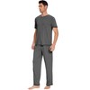 WiWi Mens Viscose from Bamboo Pajama Set Short Sleeve Pajamas
