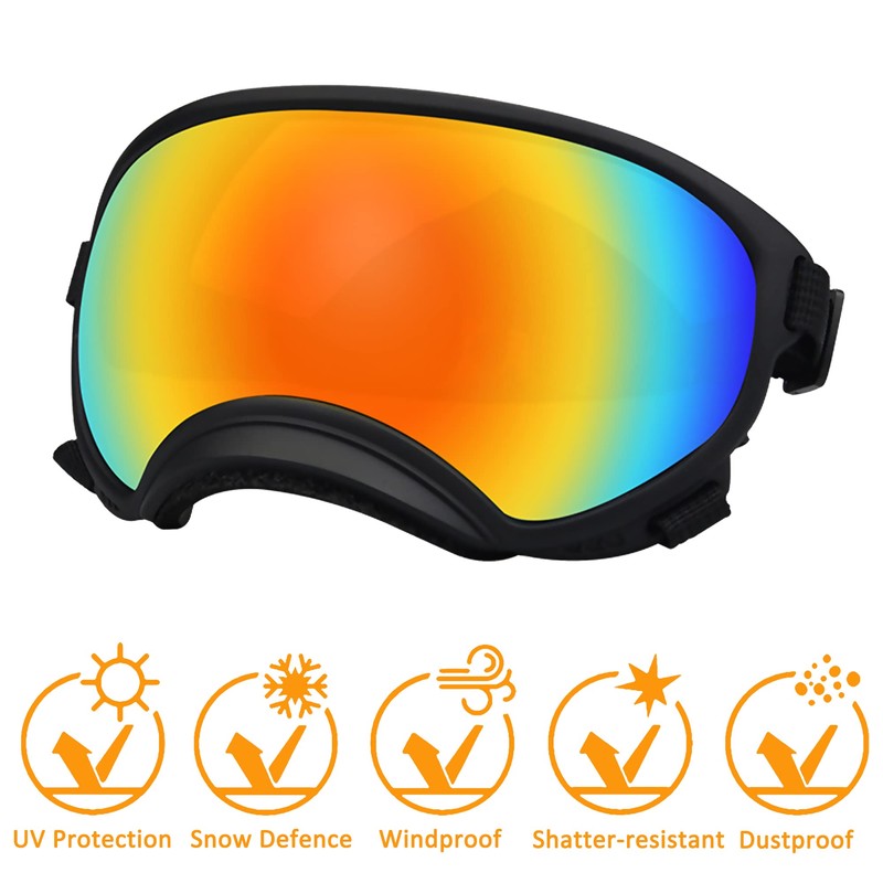 Large Dog Sunglasses with Adjustable Strap UV Protection, Winproof, Suitable