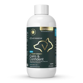 VetriScience Veterinary Strength Calm & Confident Liquid - Liquid Calming Supplement for Dogs & Cats - Pet Relaxation Formula - Clinical Strength - Easy to Administer - Unflavored - 8 oz