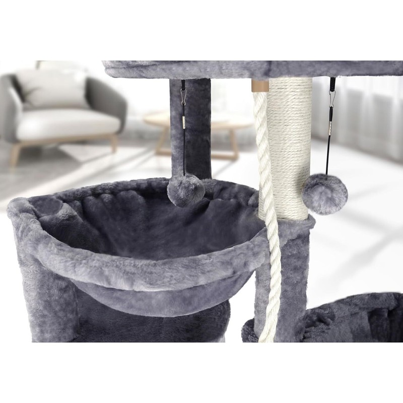 Smouatou Target 37.4 Grey Cat Tree Condo With Hammocks Scratching