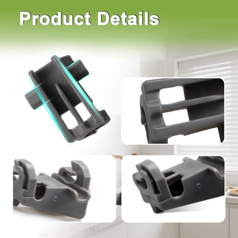 SDRZJX 2PCS Dishwasher Lower Rack Holders Rack Fixing Clips Tine